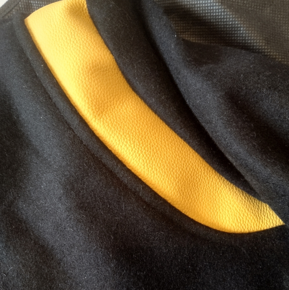 Straight to hell Black and Yellow Varsity Jacket - Picture 4 of 7